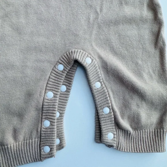 Beige knit bow print winter onesie jumpsuit jumper - Picture 3 of 3